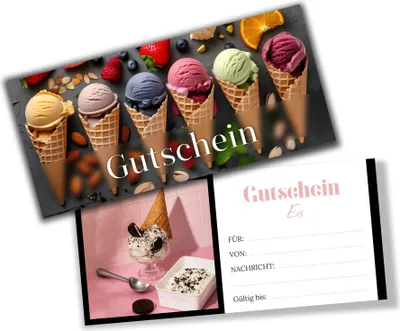 Produktbild von itenga Geschenkgutschein Fotodesign - Motiv EIS Postkarte zum Ausfüllen  21,0 x 9,8 cm