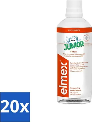 Image de Bain de bouche Elmex Junior (5-12 ans) 400 ml - paquet avantage - 20 pièces