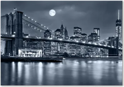 Produktbild von Tulup® Glas-Bild - 100 x 70 - Wandbild aus Glas - Wandkunst - Wandbild hinter gehärtetem Sicherheitsglas - Sehenswürdigkeiten & Architektur - Manhattan New York - Schwarzweiß