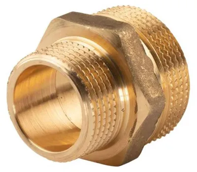 Produktbild von Messing Gewinde-Fitting Reduziernippel 1 1/4''AG (DN 32) - 1'AG (DN 25) - schwere Ausführung