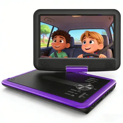 Produktbild von 11,5" Tragbarer DVD-Player für Kinder im Auto mit 9,5" HD-Schwenk Bildschirm, Stereo-Lautsprechern, 5 Stunden Akkulaufzeit, Sync-TV/USB/TF-Karten