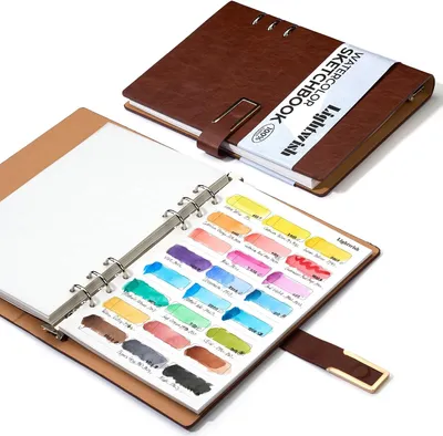 Productafbeelding van Aquarel Swatch Book - 20 afneembare 100% katoenen vellen 24 vakjes, 14,7 x 20,8 cm, 300 g/m²/140 lb heetgeperst voor aquarel, gouache