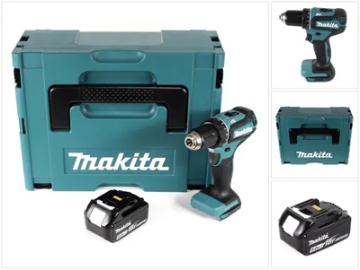 Zdjęcie produktu dla Makita DDF 485 T1J akumulatorowa wiertarko-wkrętarka 18V 50Nm w zestawie Makpac + 1x akumulator 5,0 Ah - bez ładowarki