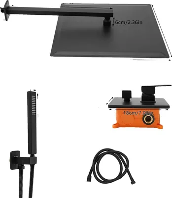 Produktbild von Duschset, Wandmontage, modernes Design, schwarz