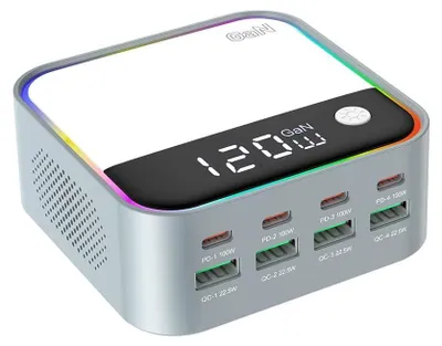 Obrázok produktu pre 490W USB-C nabíjačka, nabíjací dok s 8 portami GaN
