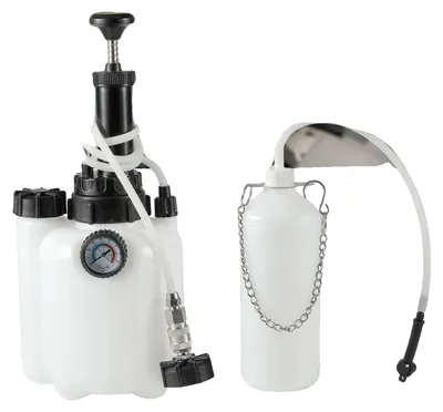 Obrázok produktu pre Vymenávač brzdovej kvapaliny, objem 3 litre, optimálny pracovný tlak 2 bary, maximálny tlak 4 bary, manometer s dvojitou stupnicou 0-70 PSI