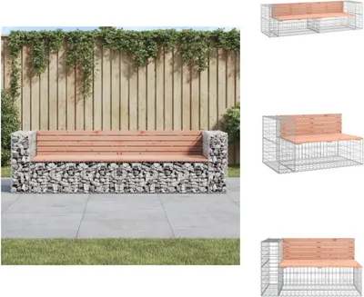 Produktbild von vidaXL Gartenbank aus Gabionen 244x71x65,5 cm Massivholz Douglasie -  Gartenbänke
