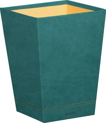 Produktbild von Rhodia Rhodiarama Papierkorb aus Kunstleder, 27x27x32cm - Pfaugrün 194625C