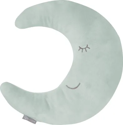 Produktbild von roba Nackenkissen in Mond Form - roba Style - Weiches Deko Kissen für Baby & Kinderzimmer - Kuschelkissen für Mädchen & Jungen - Frosty Green