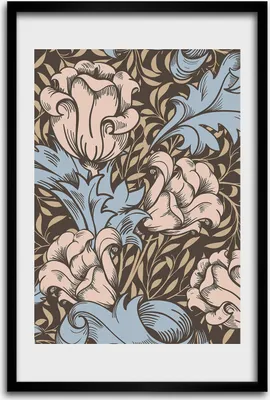 Produktbild von Bild - Bilderrahmen - 40 cm x 60 cm - MDF - Rahmen - Wandkunst - Blumen und Blätter