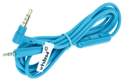Produktbild von vhbw Audio AUX Kabel kompatibel mit Bose QuietComfort QC25 Kopfhörer - Audiokabel 3,5 mm Klinkenstecker, Mikrofon, Rufannahme-Taste, 150 cm Blau