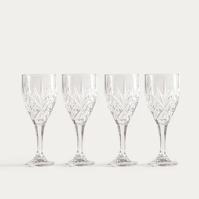 Produktbild von HOMLA MIRRA-Weinglas-Set mit Muster, 4er-Set, 0,3 l