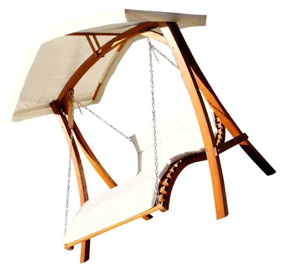 Produktbild von AS-S Design Hollywoodliege Doppelliege "ARUBA" Schaukelliege aus Holz Lärche mit Dach