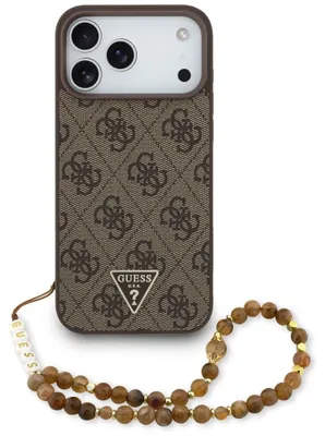 Zdjęcie produktu dla Etui Guess 4G Strap Triangle Logo Magsafe Na Iphone 17 Pro Max - Brązowe