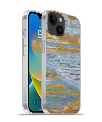 Produktbild von MuchoWow® Handyhülle Schutzhülle Hülle für Apple iPhone 14 - Softcase Blick auf den Strand und die Seebrücke von den Dünen aus - Piet Mondrian Silikon Softcase Handy Hülle - Mobiltelefonhülle