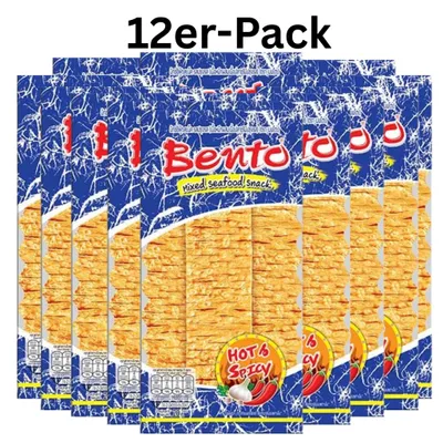 Produktbild von 12er-Pack Bento Meeresfrüchte Mix Tintenfisch Snack Hot & Spicy 20g