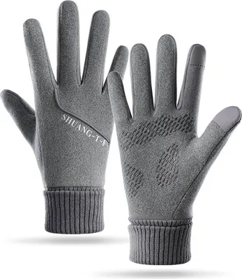 Produktbild von 1 Paar Touchscreen-Winterhandschuhe für Männer und Frauen, rutschfeste Vollfingerhandschuhe, winddicht, verdickt, warm, Schneehandschuhe zum Laufen im Freien, Radfahren, Skifahren