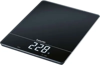 Produktbild von Beurer KS 34 Elektronische KÃ1/4chenwaage mit LCD-Infodisplay, Messbereich bis 15 kg, Glas-Wiegeschale, Automatische Abschaltung