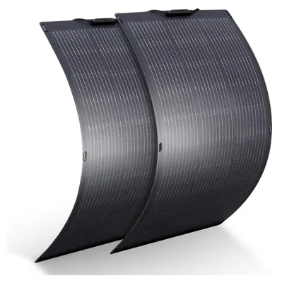 Immagine prodotto di Pannelli solari - Pannello solare - Flessibile - Pannello solare - 2 x 100W - Caricabatterie solare portatile - Monocristallino