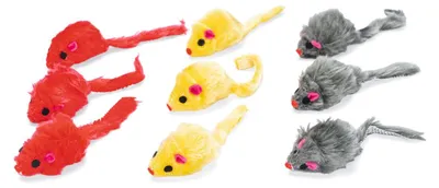 Produktbild von Karlie Maus in Felloptik 9 Stück Katzenspielzeug Plüsch 5,5 x 3 x 3 cm
