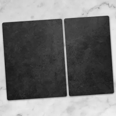 Produktbild von Glas-Herdabdeckplatten Glaskeramikkochfeld-Abdeckung Spritzschutz Glas 70x52 schwarzer Stein