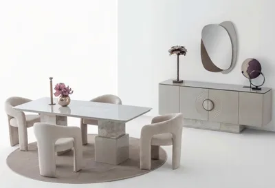 Produktbild von 4 Stühle Modern Beige Elegant Polsterstühle Esszimmerstühle