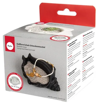 Image de Moules en silicone Rayher, forme de coquillage de escargot, 14,8 x 10 x 6,3 cm