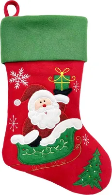 Produktbild von Dekoration MagicHome Weihnachten, Socke mit Santa, 41 cm