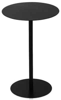 Zdjęcie produktu dla Okrągły stolik kawowy - stolik pomocniczy - metalowy - 35 x 53 cm - czarny - do salonu i sypialni