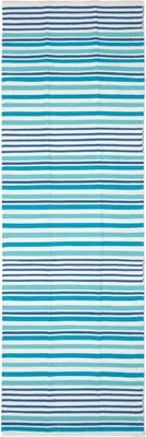 Produktbild von HOMESCAPES Baumwoll-Teppichläufer blau-weiß gestreift, 66x200 cm