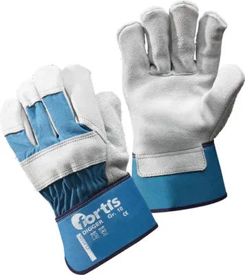 Produktbild von 12 Paar fortis Handschuh Digger Rindspaltleder, Gr. 11 (Handschuhe) Größe: 11