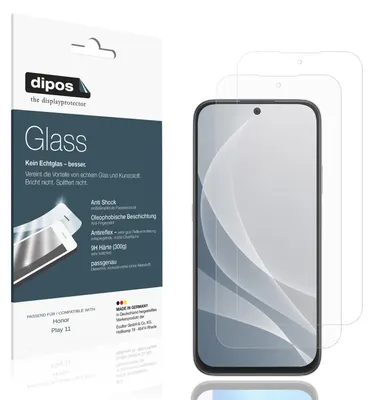 Zdjęcie produktu dla 2 folie ochronne matowe do telefonu Honor Play 11 - ochrona przed wstrząsami, twardość 9H, wykonane z tworzywa sztucznego przypominającego szkło