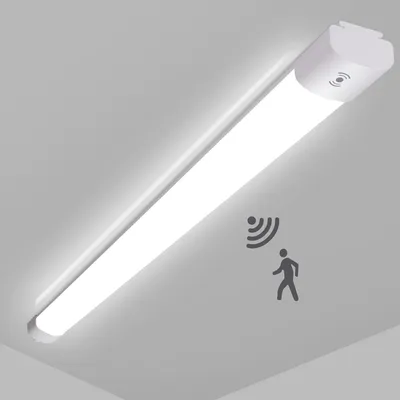 LED-Deckenleuchte 90 cm, 30 W, 3300 lm, IP65, Bewegungsmelder