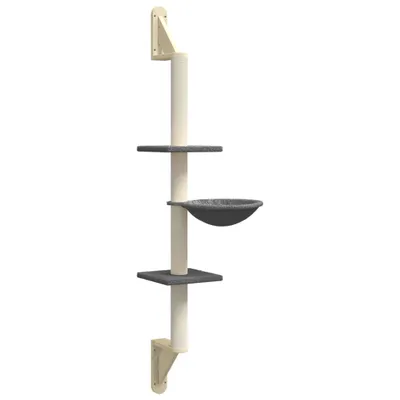 Obrázek produktu pro vidaXL Škrabadlo s nástěnným škrabadlem Tmavě šedé 142,5 cm