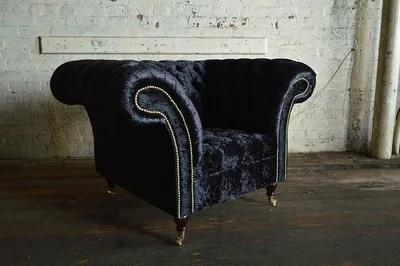 Produktbild von Design Sofa Sessel Couch Polster Luxus 1 Sitzer Textil Chesterfield Samt Sofas