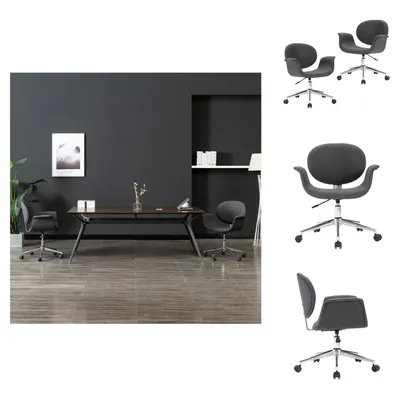 Image de vidaXL Chaise de salle à manger pivotante 2 pcs. Gris Tissu - Chaises de salle à manger