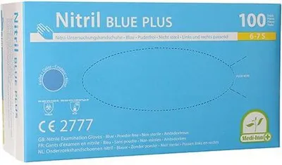 Produktbild von Medi-Inn® Handschuhe, Nitril puderfrei "Blue Plus" blau Größe S