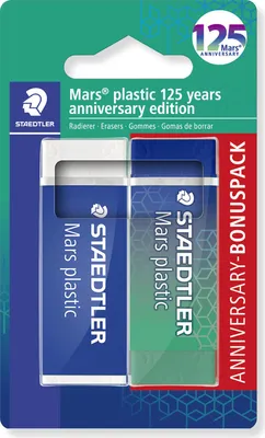 Obrázek produktu pro Pryž "Mars Plastic 526", modrozelená, 2 ks, výroční edice 125 let, STAEDTLER 52650MABK1