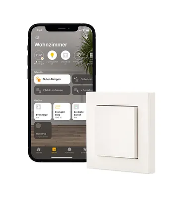 Produktbild von Eve - Light Switch Connected Wall Switch, Tasten, Kabellos, Weiß