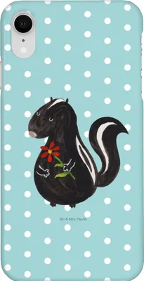 Produktbild von Mr. & Mrs. Panda Iphone XR Handyhülle Stinktier Blume - Türkis Pastell - Geschenk, Dreams, Stinker, Premium Kunststoff, Träume, Handy Case, Wildtier, Raubtier