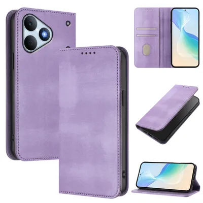 Obrázek produktu pro Pouzdro pro Realme Note 80, vintage kožené pouzdro s RFID ochranou, přihrádkami na karty, stojánkem Fialový