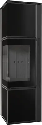 Produktbild von Kaminofen aus Stahl KRATKI TORA/M 8 kW Ø 150 Schwarzes Glaspaneel schwarz Verkleidung mit Türfeder