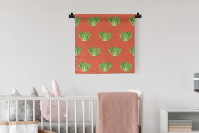 Produktbild von MuchoWow® Wandteppich Wandbehang Gemüse - Muster - Rot 60x60 cm Tapisserie Dekoration Wandtuch - Dekorationen - Wand Decke
