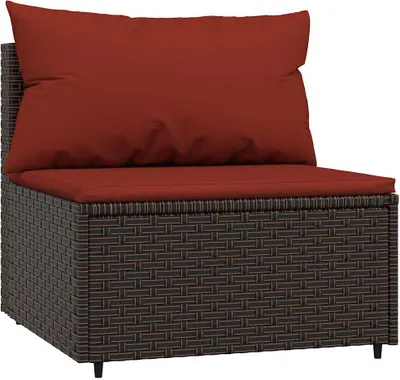 Obrázok produktu pre vidaXL Záhradné centrum Pohovka s vankúšom Brown Poly Rattan