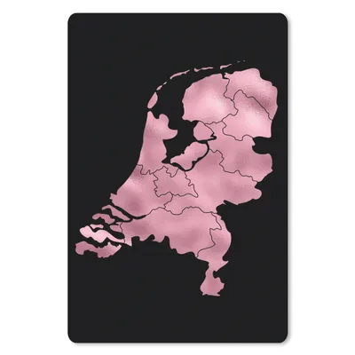Produktbild von MuchoWow® Mauspad Mousepad Karte - Niederlande - Rosa 40x60 cm - Mousepads - Maus Mat - Pad - Mausunterlage - Schreibtisch Accesoire