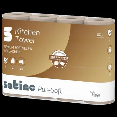 Immagine prodotto di 8x satino by wepa 175890 rotolo da cucina PureSoft, 3 veli, marrone