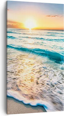 Produktbild von Bild auf Leinwand - Leinwandbild - Meer Welle Strand - 45x80cm - Wand Bild - Wanddeko - Wandbilder - Leinwanddruck - Bilder - Kunstdruck - Wanddekoration - Leinwand bilder - Wandkunst - PA45x80-3621