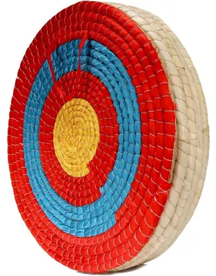 Image de Cible de tir à l'arc, diamètre 50 cm, rouge, avec 5 anneaux, en paille, pour arc classique ou arc à poulies