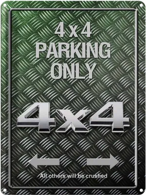 Produktbild von vianmo Blechschild 40x30 cm 4x4 Parking only all others