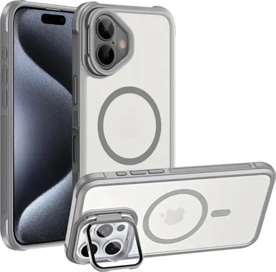 Obrázok produktu pre Ochranný kryt pre puzdro iPhone 16, kompatibilný so skladacím skleneným stojanom na ochranu fotoaparátu MagSafe